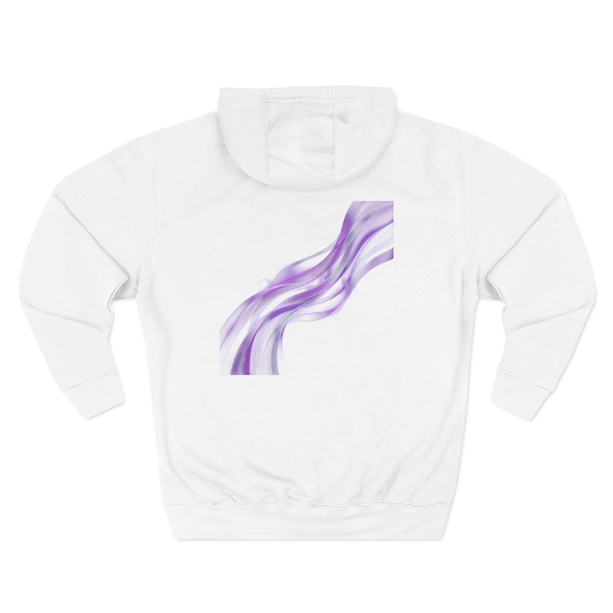 Aurora Wave Hoodie — Minimal Purple Aurora Text & Back Art