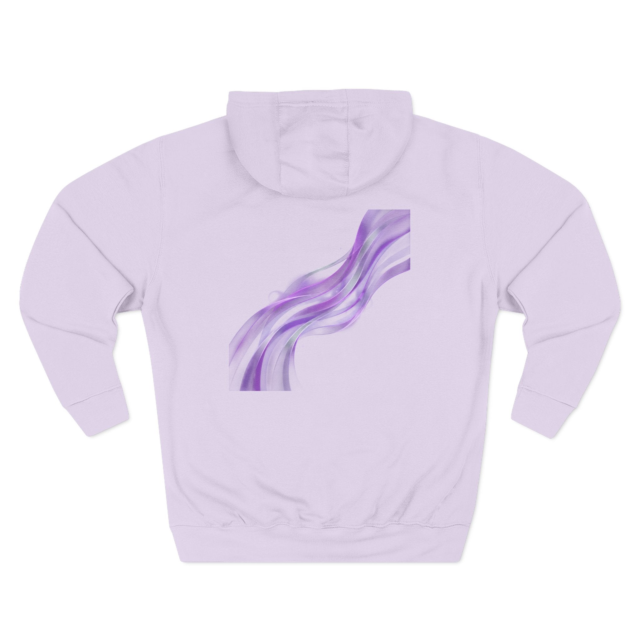 Aurora Wave Hoodie — Minimal Purple Aurora Text & Back Art