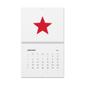 Minimalist 2026 Wall Calendar — Red Geometric Star & Sun Monthly Planner